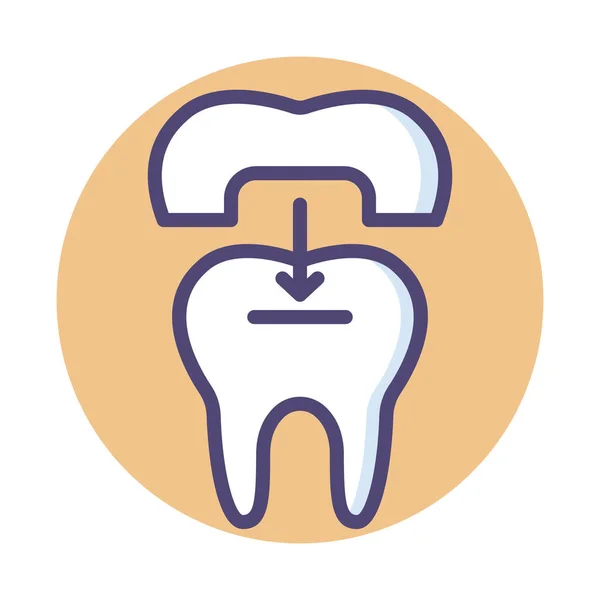 Coronamento Icona Corona Dentale Stile Distintivo — Vettoriale Stock