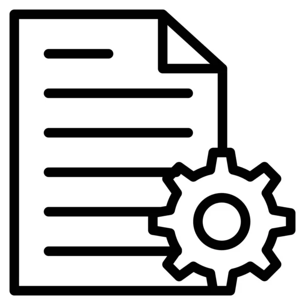 Content Management Document File Icon Outline Style — 스톡 벡터