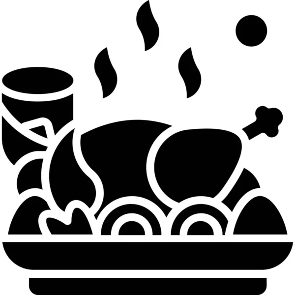 Comida Pollo Icono Categoría Pascua — Archivo Imágenes Vectoriales