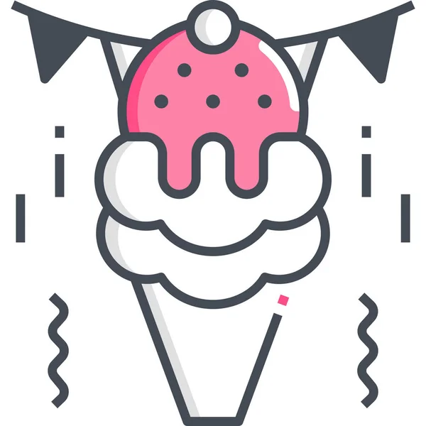 Значок Десерту Морозива Заповненому Стилі — стоковий вектор