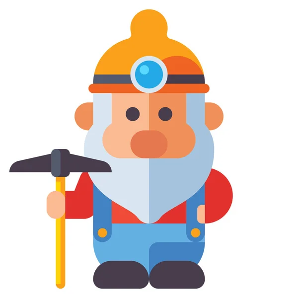 Ícone Personagem Mineiro Gnome —  Vetores de Stock
