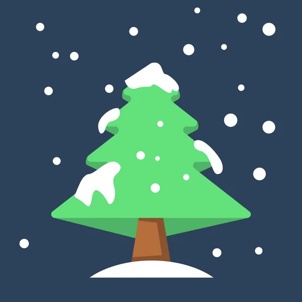 Noel Ağacı Çam Ağacı Simgesi Düz Stil — Stok Vektör