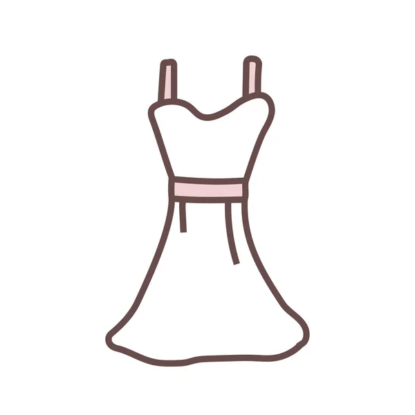Φόρεμα Μόδα Εικονίδιο Στυλ Γεμάτο Περίγραμμα — Διανυσματικό Αρχείο