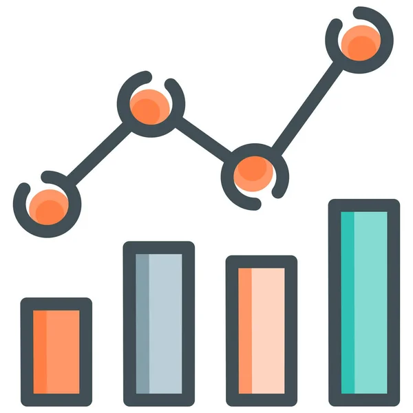 Analitikai Sáv Chart Műszerfal Ikon Kitöltött Körvonalas Stílusban — Stock Vector