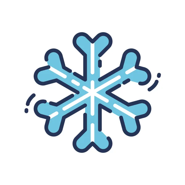 Celebración Copo Nieve Icono Navidad Estilo Contorno Lleno — Vector de stock