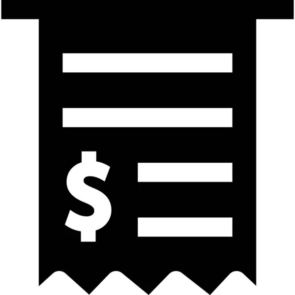 Ikona Faktury Dolarach Banknotów — Wektor stockowy
