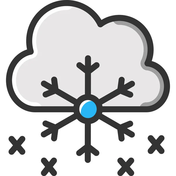 Иконка Снежинки Стиле Заполненного Контура — стоковый вектор