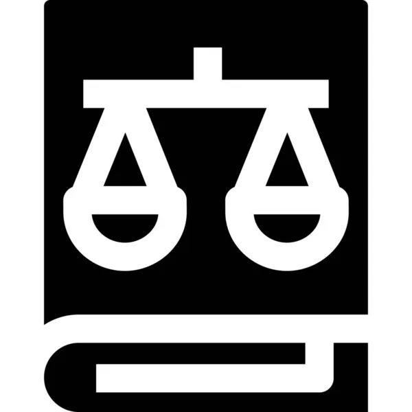 Livre Justice Droit Livre Icône Dans Style Solide — Image vectorielle