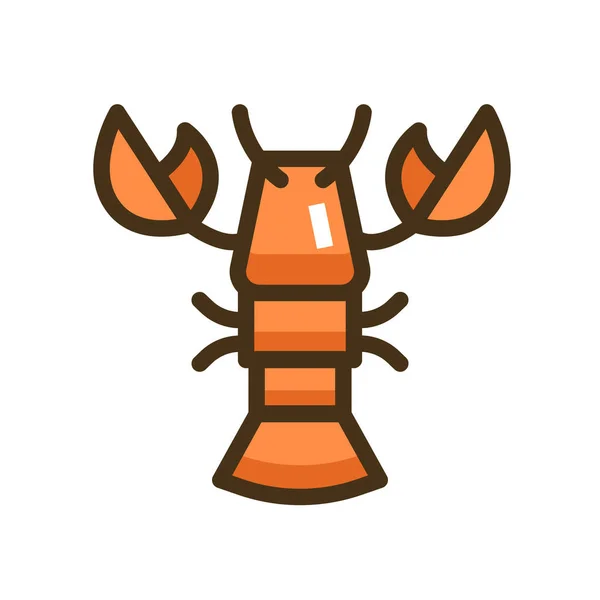 Lobster Seafood Filled Outline Icon Filled Outline Style — Stock Vector