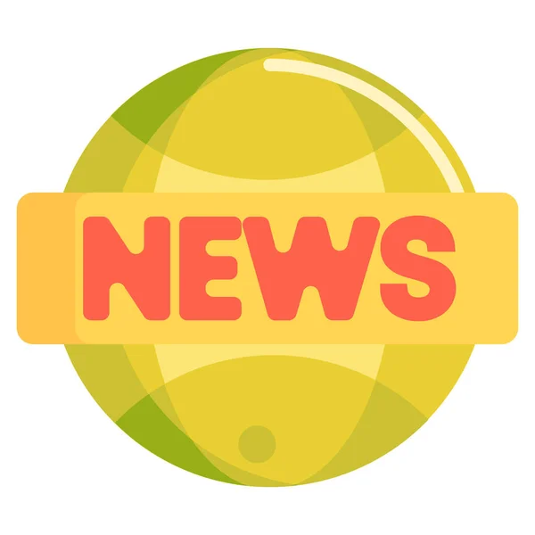 Live News News News News Headlines Icon Flat Style — Stockový vektor