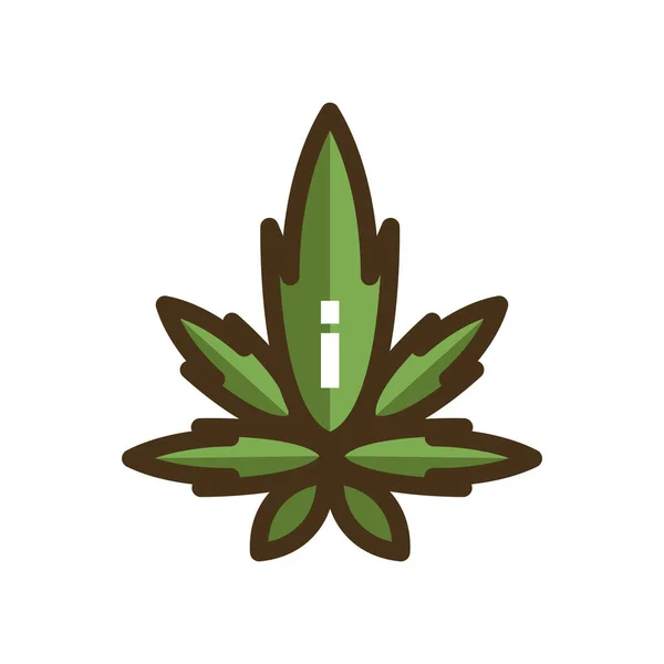 Cannabis Indica Marihuana Icono — Vector de stock