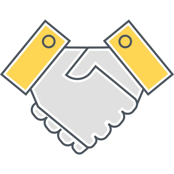 Hand Shake Handshake Partnership Icon Filled Outline Style — Stock Vector