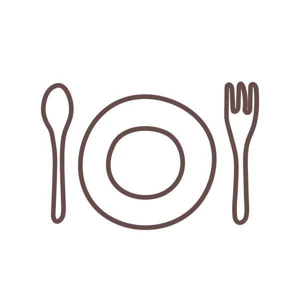Cutlery Flatware Food Icon Handdrawn Style — Stockový vektor