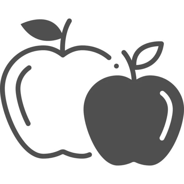 Icono Dieta Manzana Estilo Semi Sólido — Vector de stock