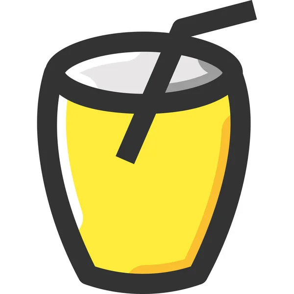 Apfelsaft Apfelsaft Drink Ikone Abgefüllten Stil — Stockvektor
