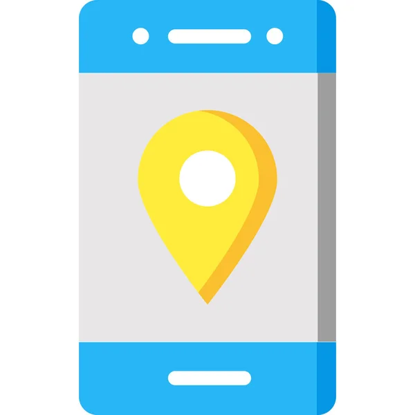 Gps Locatie Pointer Kaart Pointer Pictogram Platte Stijl — Stockvector