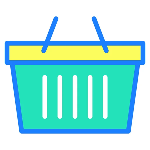 Add Product Ecommerce Empty Basket Icon Filled Outline Style — Stock Vector