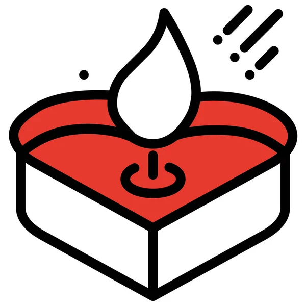 恋愛カテゴリーのケーキお祝いハートアイコン — ストックベクタ