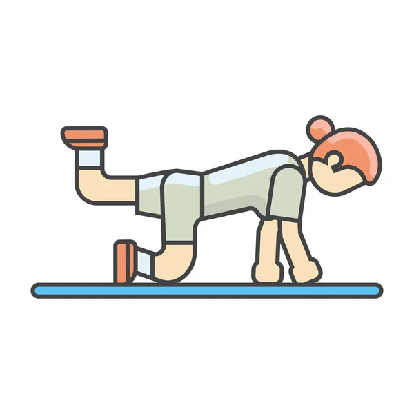 Aerobics Athlete Exercises Icon Filled Outline Style — Stock Vector