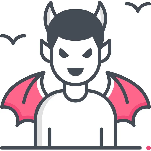 Scary Demon Devil Icon Halloween Category — Stock Vector