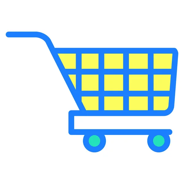 Ecommerce Carrito Vacío Icono Compra Línea Estilo Contorno Lleno — Archivo Imágenes Vectoriales