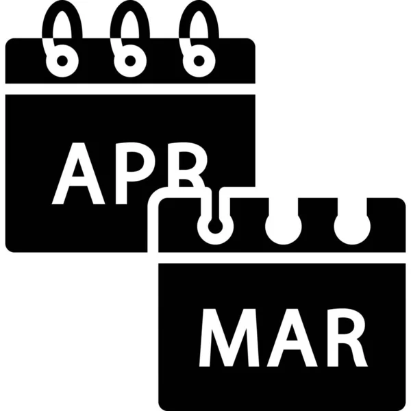 Kalender Datum Zeitplan Symbol Solidem Stil — Stockvektor