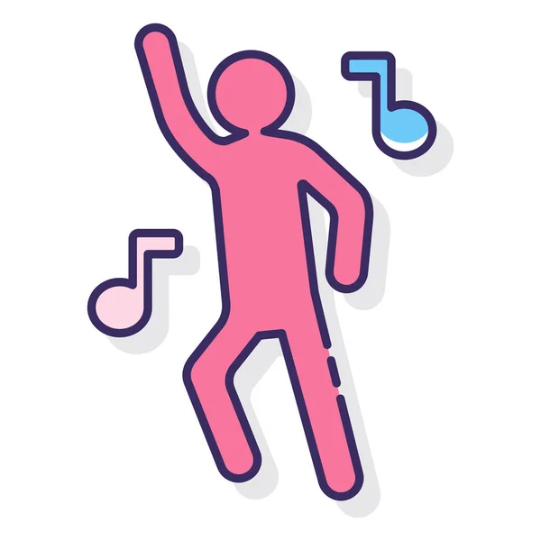 Icono Música Baile Celebración Estilo Esquema Lleno — Vector de stock