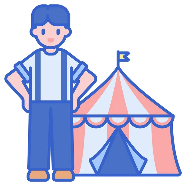 Значок Виконавця Циркових Гігантів Заповненому Стилі — стоковий вектор