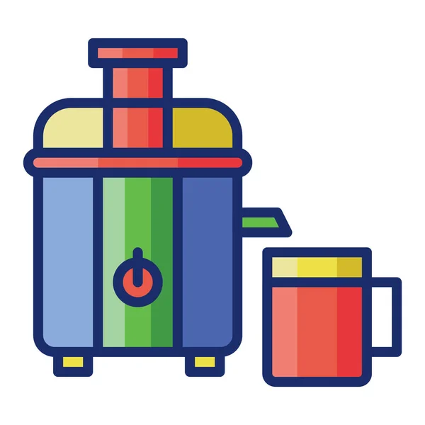 Aparato Exprimidor Icono Cocina Estilo Contorno Lleno — Vector de stock