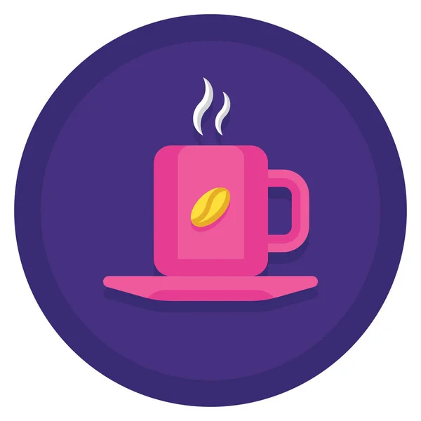 Tasse Café Icône Café Chaud Dans Style Badge — Image vectorielle