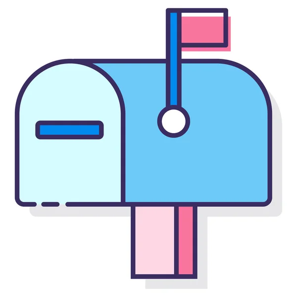 Email Inbox Mail Icon Filled Outline Style — Archivo Imágenes Vectoriales