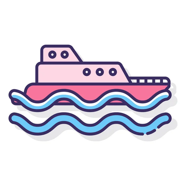 海のボートヨットのアイコン — ストックベクタ