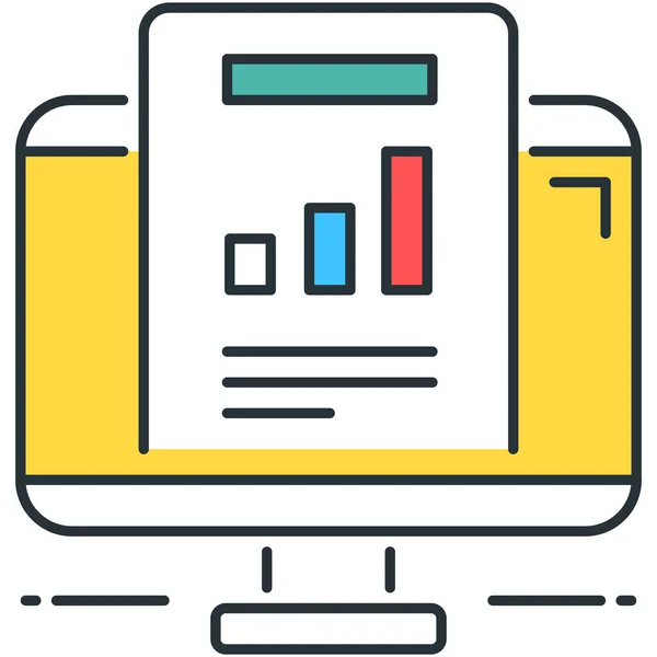 Statistieken Analyse Big Data Icoon Gevulde Outline Stijl — Stockvector