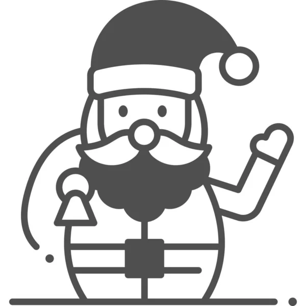 Kerstman Kerstmis Icoon Semi Solid Stijl — Stockvector
