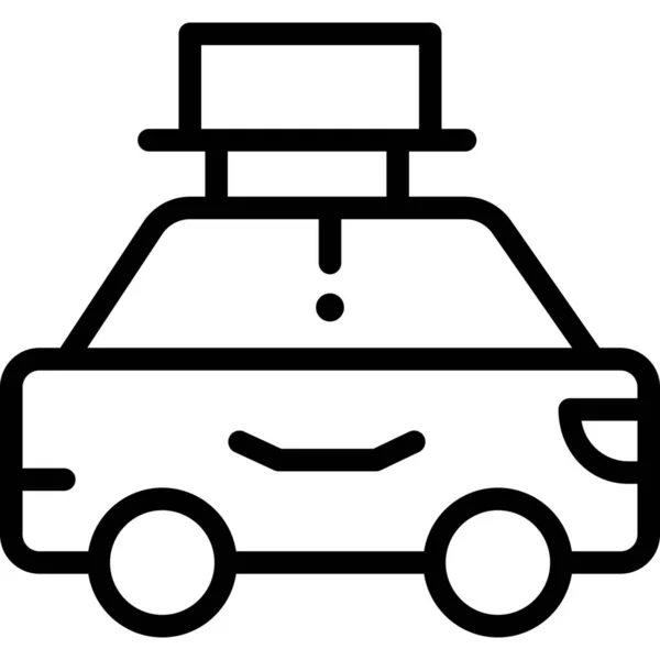 Автомобіль Громадського Транспорту Таксі Значок Контурному Стилі — стоковий вектор