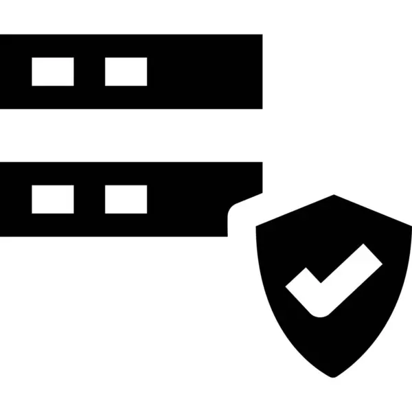 Datenbank Sicherheitssymbol Soliden Stil — Stockvektor