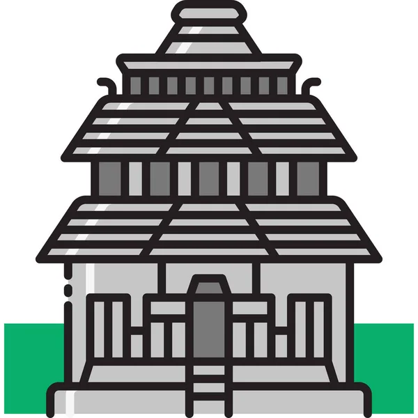 Konark India Konark Sun Temple Icon Filled Outline Style — Stockový vektor