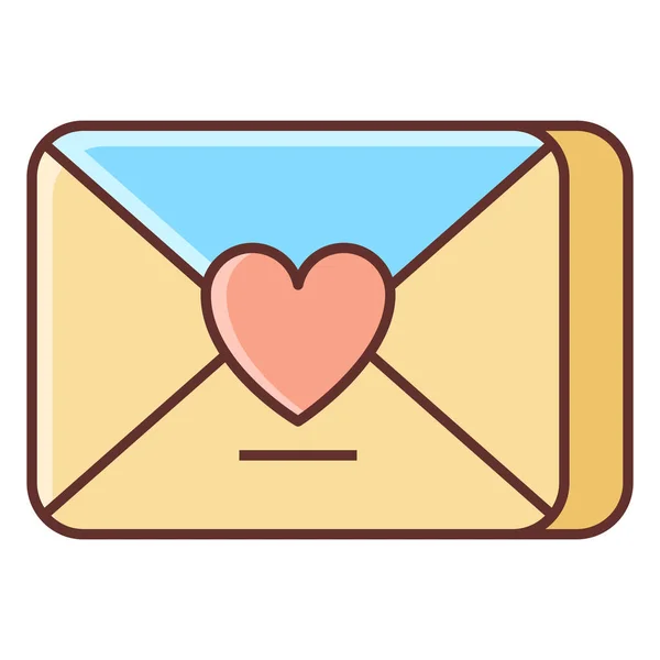 Dating Letter Love Icon Filled Outline Style — Stockvector