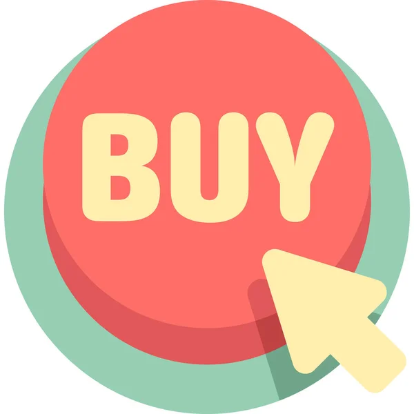 Buy Buy Button Call Action Εικονίδιο Επίπεδο Στυλ — Διανυσματικό Αρχείο