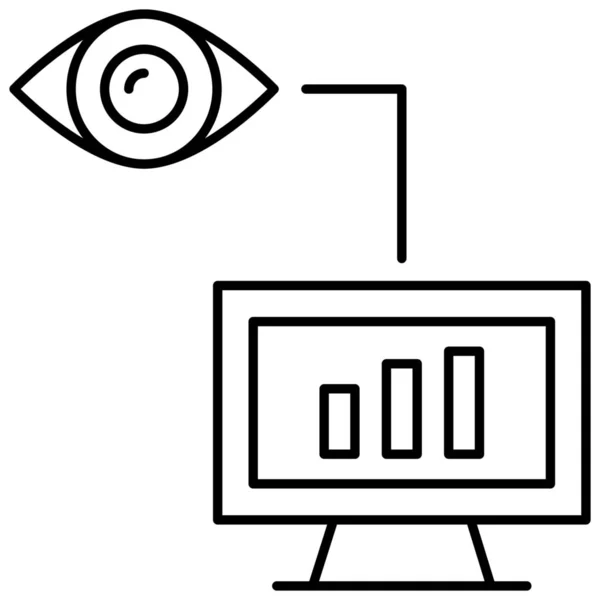 Icono Monitoreo Datos Analíticos Estilo Esquema — Archivo Imágenes Vectoriales