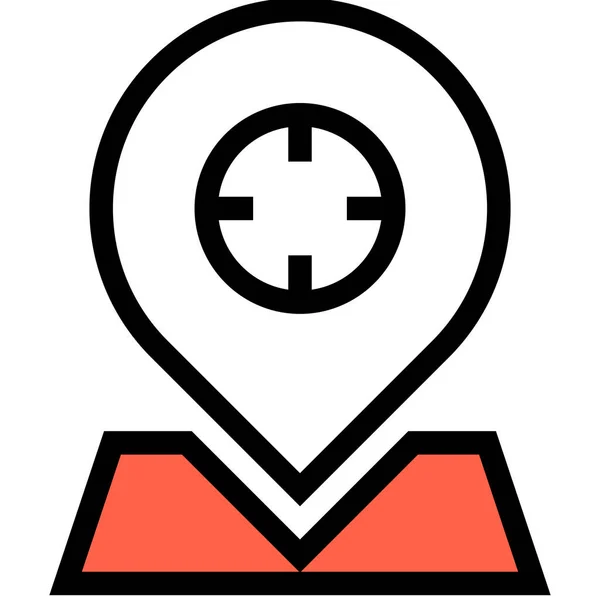 Aim Gps Location Icon Filled Outline Style — Stock Vector