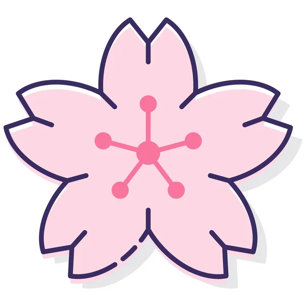 Florales Blütenblatt Symbol Stil Gefüllter Umrisse — Stockvektor