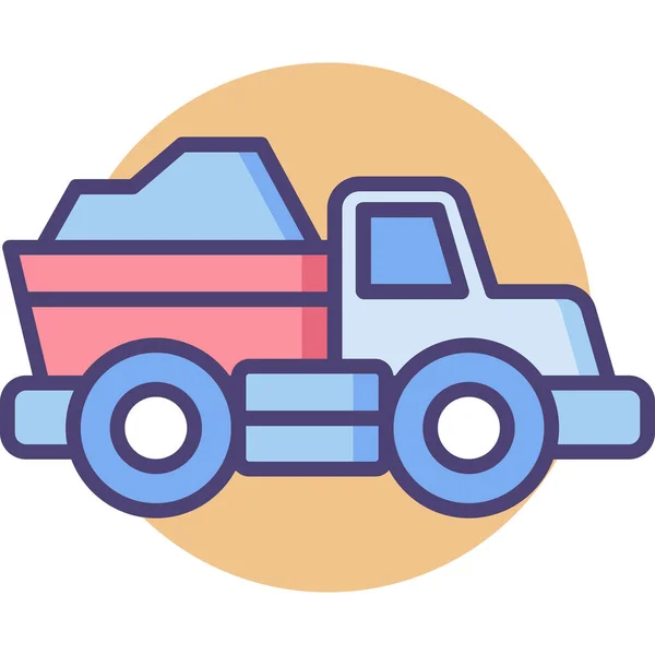 Dump Dump Truck Garbage Icon Filled Outline Style — Διανυσματικό Αρχείο