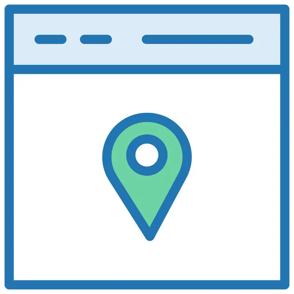 Gps Location Marker Location Pin Icono Estilo Contorno Rellenado — Vector de stock