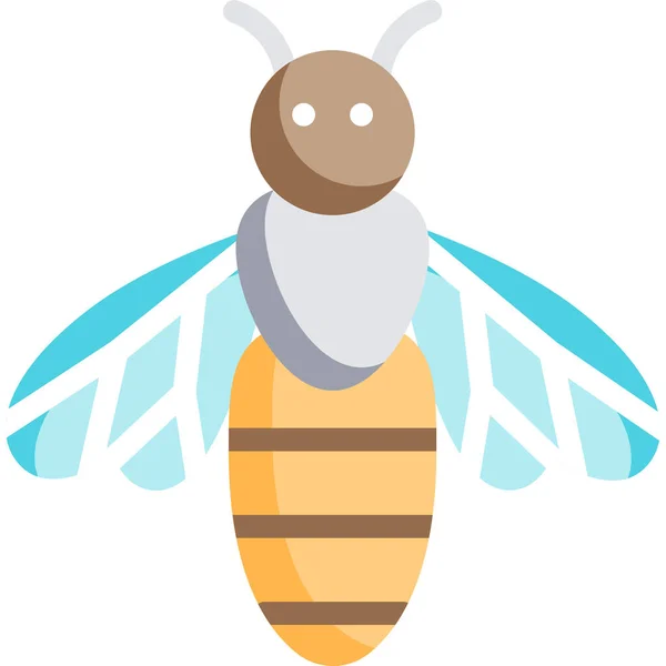 Apis Bee Farming Fly Icon Flat Style — Stock Vector