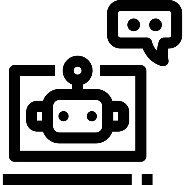 Chatbot Customer Service Robot Pictogram — Stockvector