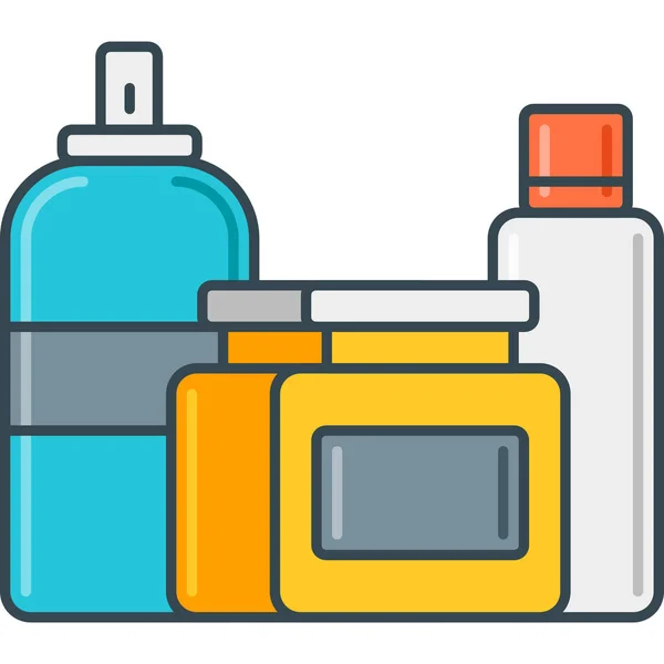 Materials Bottle Packaging Icon Filled Outline Style — Stock Vector