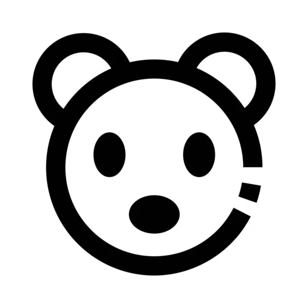 Иконка Животного Анимационного Медведя Стиле Контура — стоковый вектор