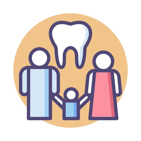 Dentist Family Family Dentist Icon Badge Style — Stock Vector