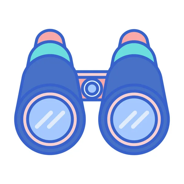 フルアウトラインスタイルの双眼鏡ガラス検索アイコン — ストックベクタ
